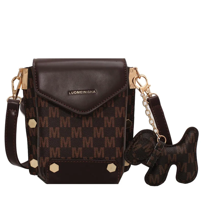 

Box Shape Doll Pendant Ladies Messenger Bag Casual Totes Leather Women's Shoulder Bags Fashion Luxury Brand Designer Handbags