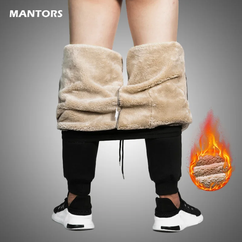 Мужские Зимние флисовые брюки плотные бархатные спортивные новинка 2020 мужские