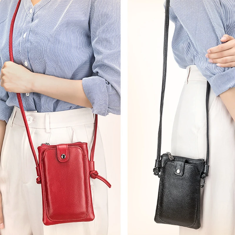 

Genuine Leather Crossbody Bag High Quality Clutch Bag Style Fashion Trend Women Handbag Messenger Bag Dual Purpose Leisure Bag