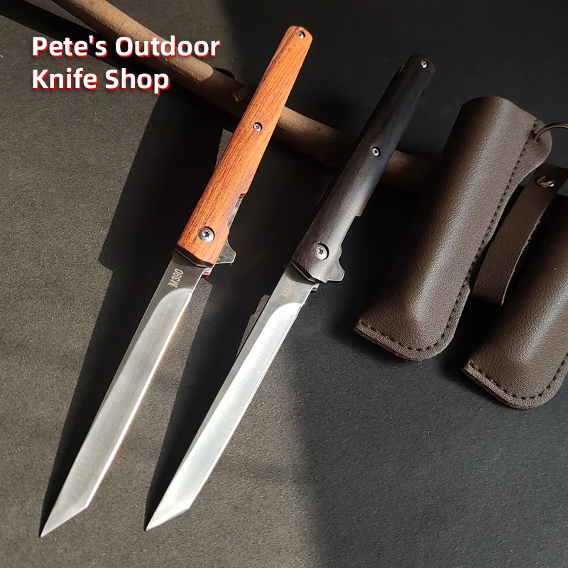 

MAQIC PEN Folding Knife, High Hardness M390 Powder Steel EDC Fruit KNIFE Outdoor Camping Survival Tool Gift Leather Case