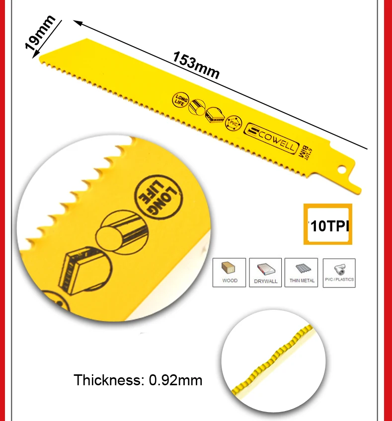 Скидка 30% на 5 шт./лот " 8" " 12" HSS Биметаллические сабельные пилы для резки металла и дерева лучшие лезвия для лобзика 5 T/6 T/10 T/14 T/18 T