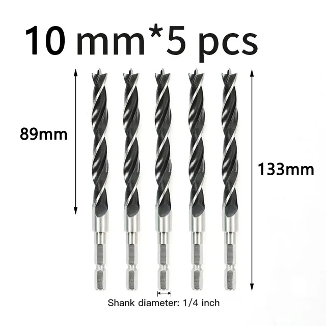 

5 Pcs ThreePoint Drill Bit Woodworking Drill Bit Hexagonal Shank Electric Drill Hole Opener Saw For Metal Wood Fast Ship