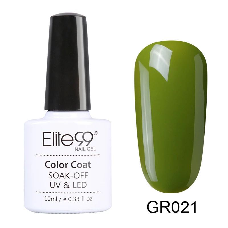 GR021 Elite99 10ml Avocado Gel Nail Polish Vernis Semi Permanant UV Nail Gel Primer Soak Off Nail Art Gel Varnish Gelpolish Manicure - Цвет: GR021