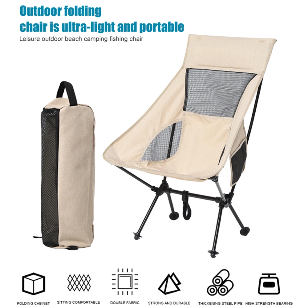 Vendre Chaise Pliante D'extérieur En Alliage D'aluminium, Ultralégère, Portable, Supportant Jusqu'à 150kg, Pour Camping, Pêche, Plage, Barbecue, Jardin