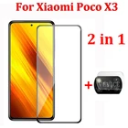 Защитное стекло для объектива камеры 2 в 1 для Xiaomi Poco X3, закаленное стекло, Защита экрана для Xiaomi PocoPhone X3 NFC, пленка для объектива