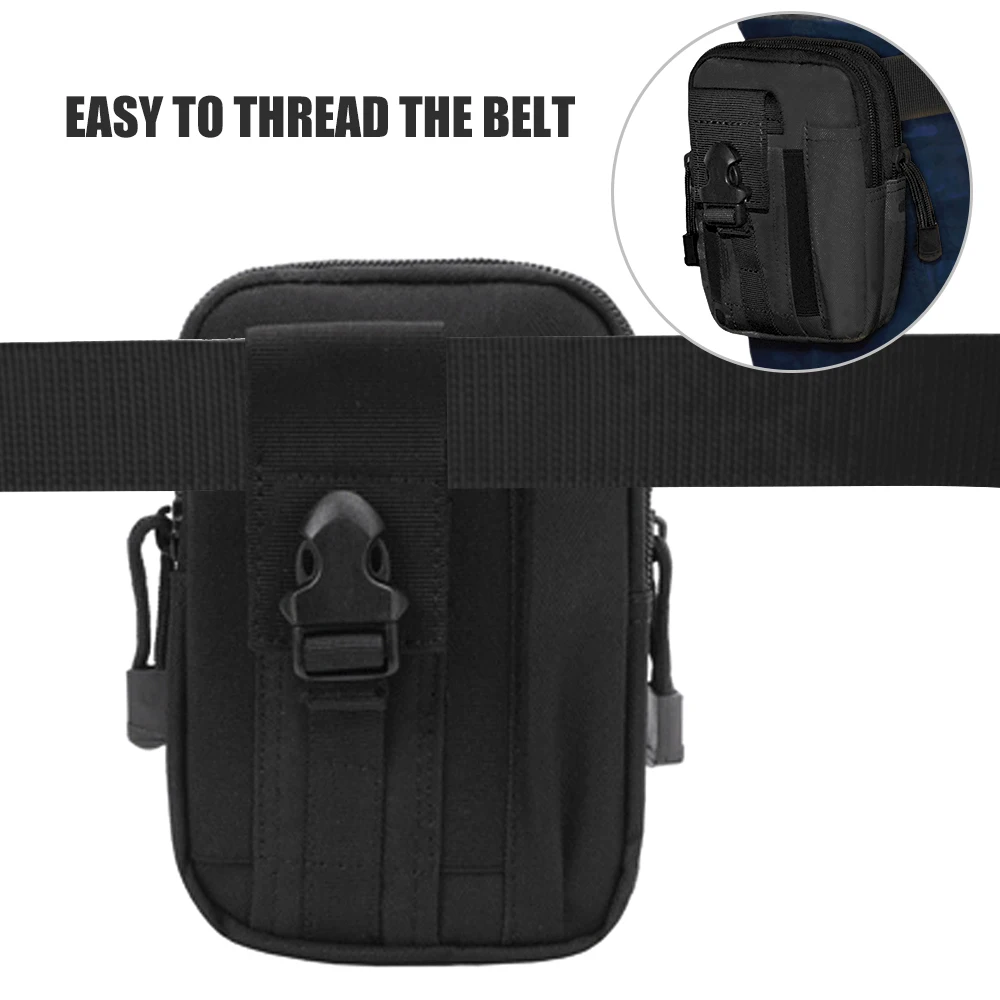Ремень быстросъемный с металлической пряжкой уличный пояс поясным мешочком и