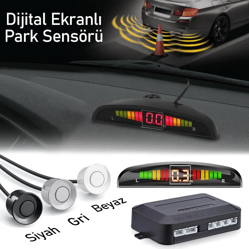 

Digital Screen Car Parking Sensor Sound İkazlı 22 mm 4 Color