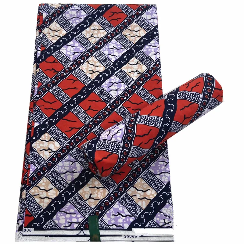 

6 ярдов, ткань с африканскими восковыми принтами, 100% хлопок, восковая мягкая ткань для женского платья