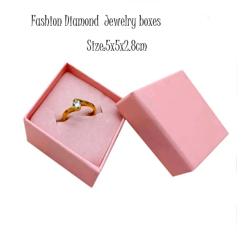 Розовый алмаз Коробка органайзер для ювелирных изделий обручальное кольцо для сережек 5x5x2,8 см новые маленькие подарочные коробки для хране...