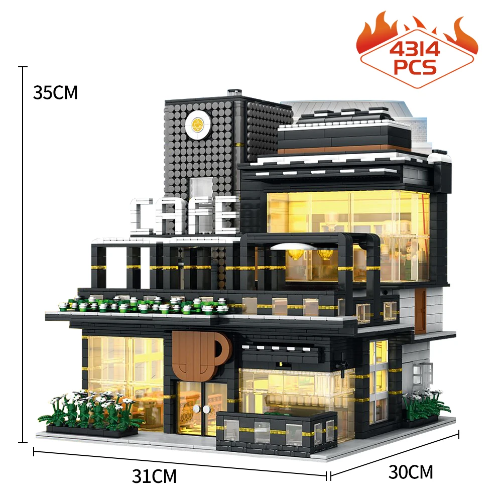

Creator Expert Street View 86007 4314Pcs Corner Cafe Bricktoria Modular MOC Bricks Model Building Blocks Toy Grand Emporium