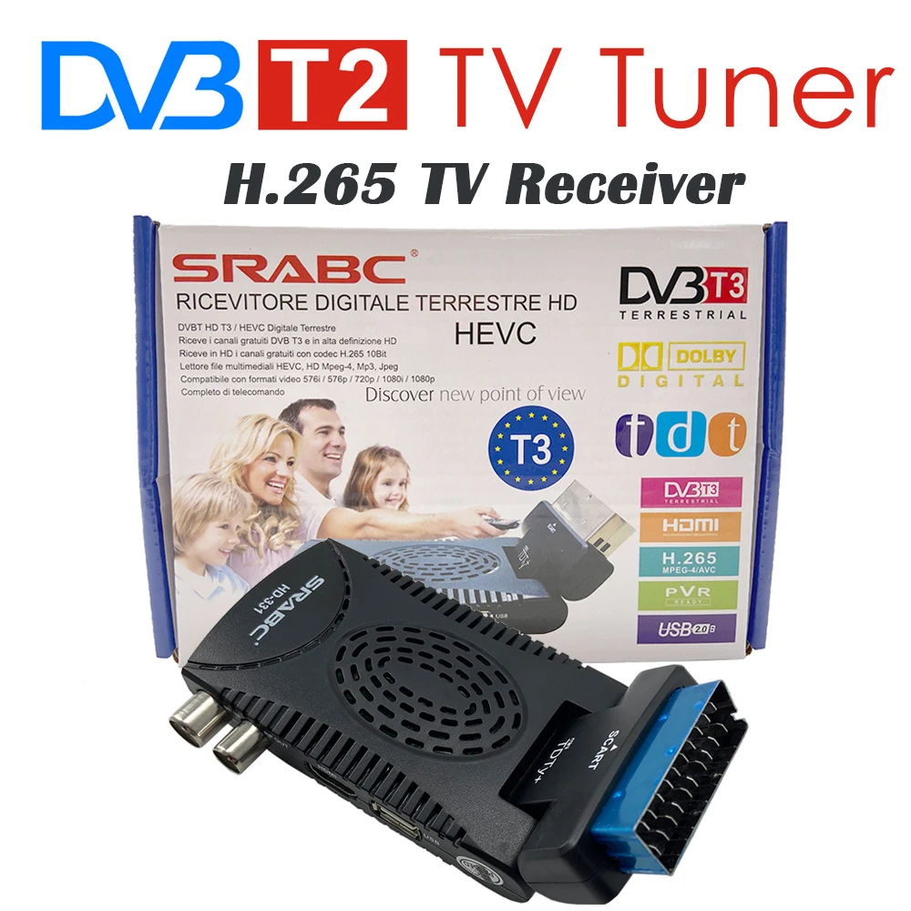 Цифровой ТВ ресивер DVB T2 HEVC 265 H.265 тюнер приемник FTA TDT полный цвет приставка DVBT2 для