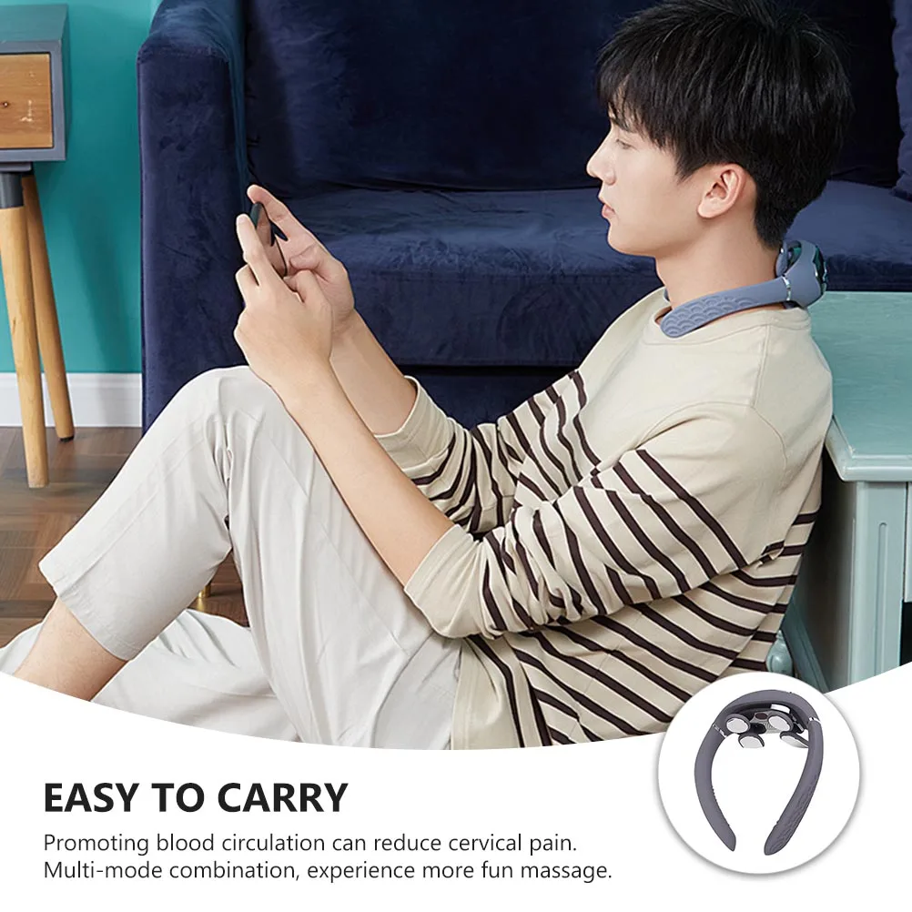 

1pc Electric Smart Neck Massager Portable Cervical Massaging Equipment Neck Massager Intelligent Massager For Travelers Students