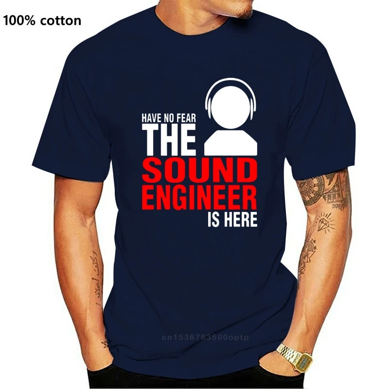 

Новинка, футболка для парней с надписями "звук не страх", "инженер здесь", 2021 самый простой 2021, мужские футболки с круглым вырезом, графический...