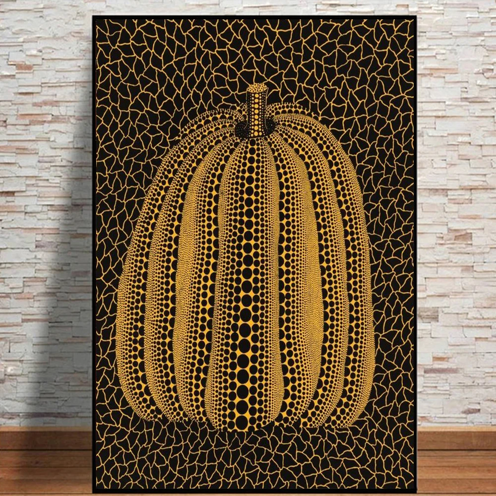 

Eternal Love For Pumpkins Japanese Painter Yayoi Kusama Famous Painting Canvas Art Posters and Prints Living Room Decor Pictures