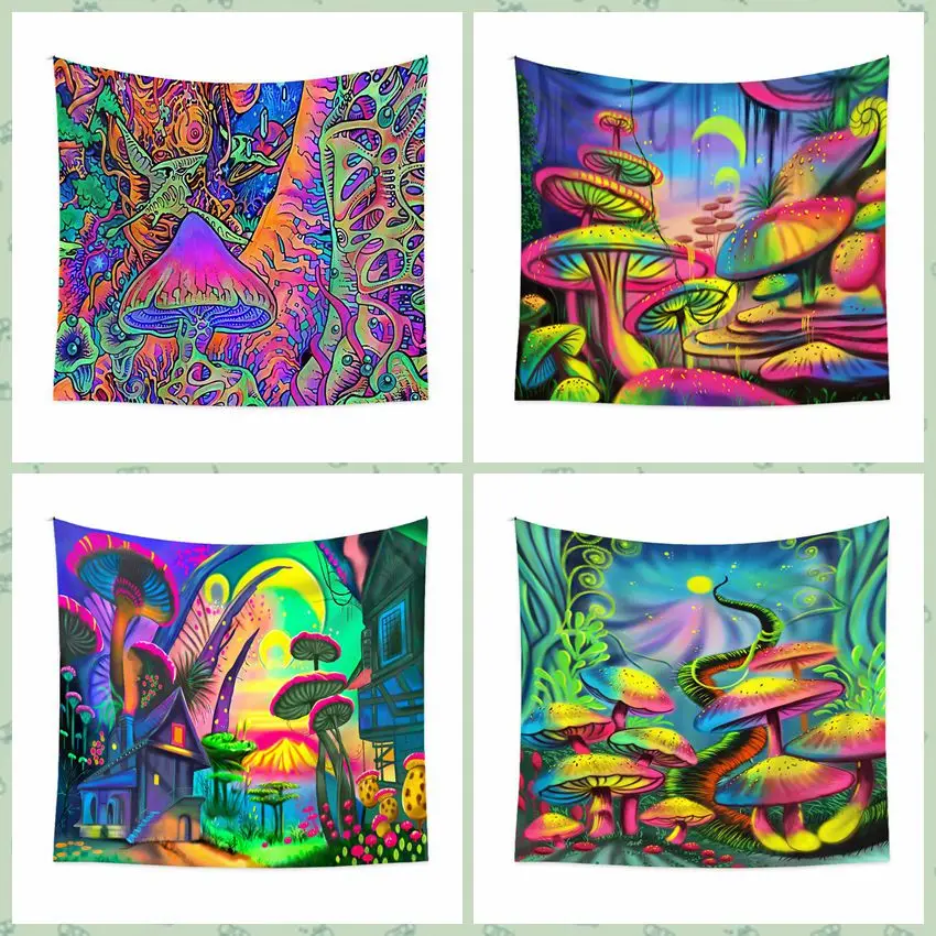 

Психоделический гриб, домашний декор, гобелен с мандалой, настенный богемный Декор для комнаты, гобелен для творчества