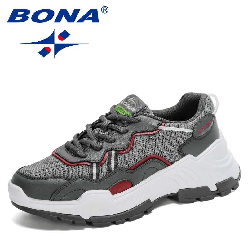 Кроссовки BONA женские спортивные дышащие на шнуровке высокой платформе модные