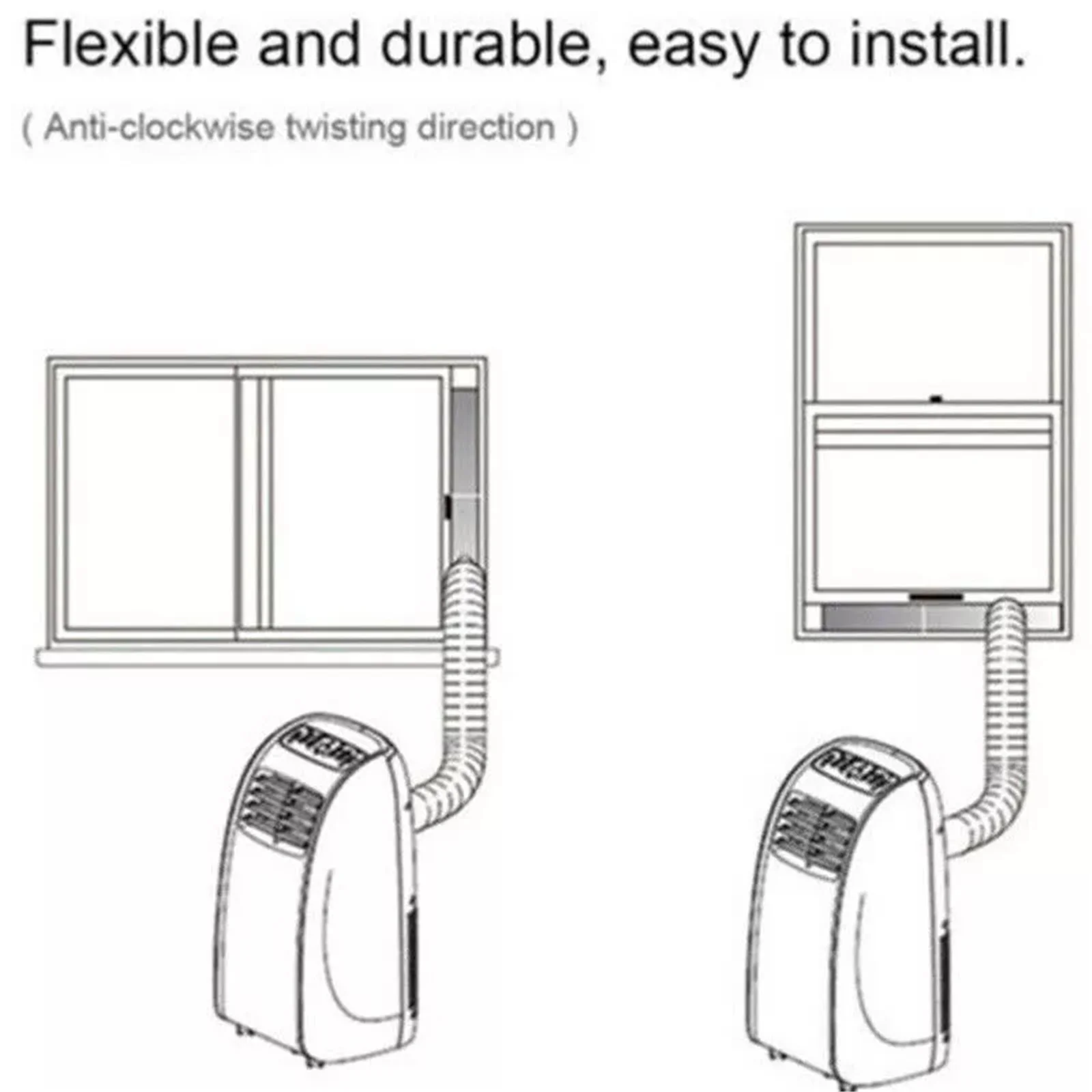 

Air Conditioner Exhaust Hose Extension/Window Adapter/Long/Counterclockwise - Portable Air Conditioner Exhaust Pi Dropshipping
