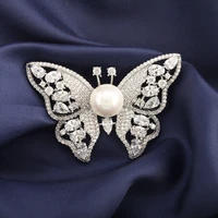 giant butterfly shiny brooch high quality gold plated aaa zircon luxury jewelry for women brooch winter corsage party group