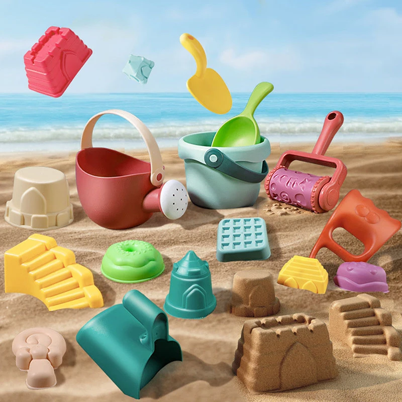 Детские пляжные игрушки комплект из 17 предметов детский летний песочный