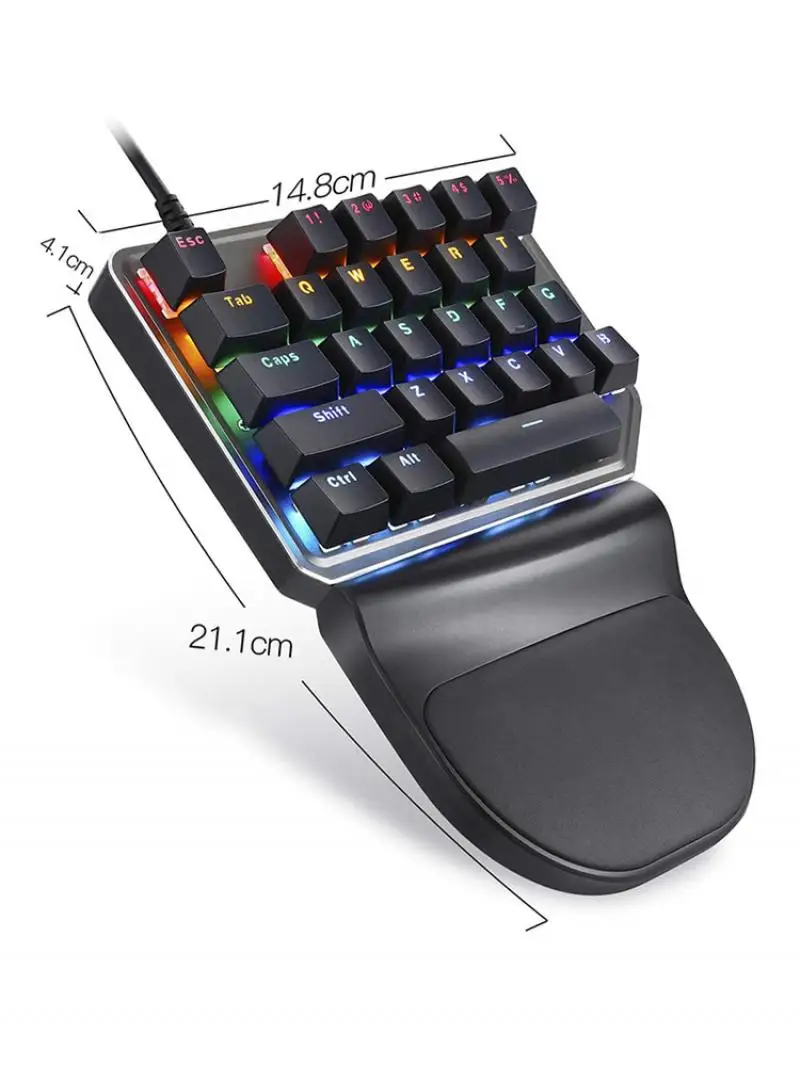 Новинка 2021 механическая клавиатура для одной руки игровая ПК Pubg проводная Usb с 27