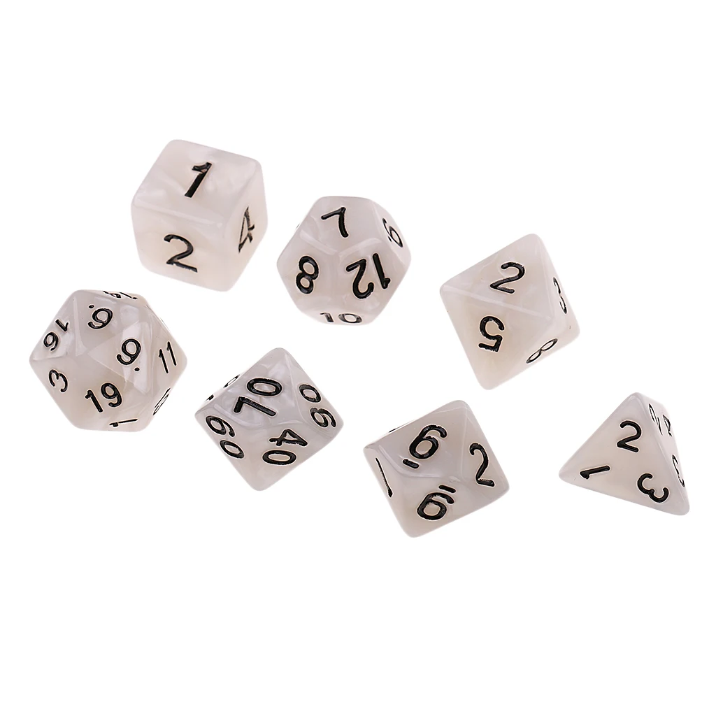 Многогранные кости d4 d6 d8 d10 d12 d20 для MTG TRPG DND реквизит жемчужное зерно|Кубики| |