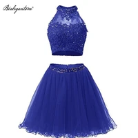bealegantom two pieces homecoming dress crystal beaded sparkly short above knee mini prom graudation gowns party free shipping