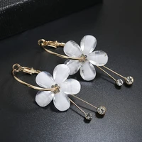 6 petals acrylic zircon tassel earrings circle transparent earrings sun flower earrings
