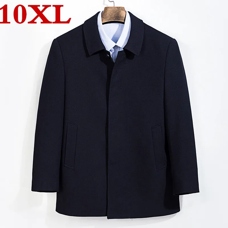 Новинка Мужское пальто большого размера 8XL 7XL модное зимнее шерстяное