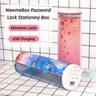 Пенал для карандашей, с кодовым замком, большой емкости, с мультяшным рисунком