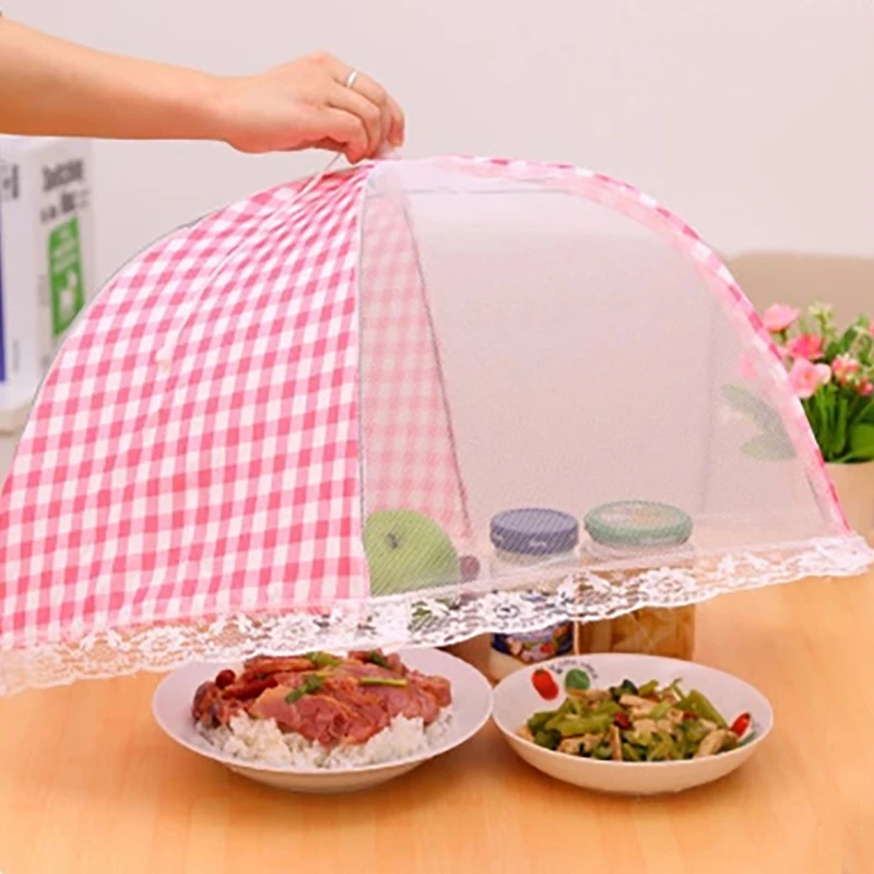 Стильный зонт Против мух Складная Настольная Крышка для еды кухонные