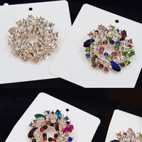 new fashion women rhinestone brooch lager flower pins luxury corsage for scarf ladies kpop accessories womens jewelry