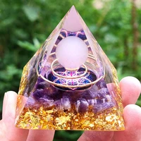 natural pink crystal healing amethyst crystal sphere orgonite pyramid quartz protection energy orgonite chakra meditation stone