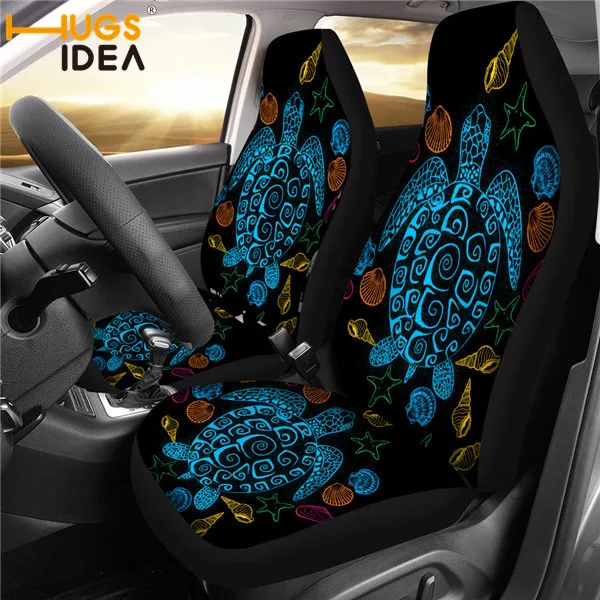 

HUGSIDEA Printing Sea Turtle Car Seat Covers Durable Auto Interior Accessories Front Seat Covers Set of 2
