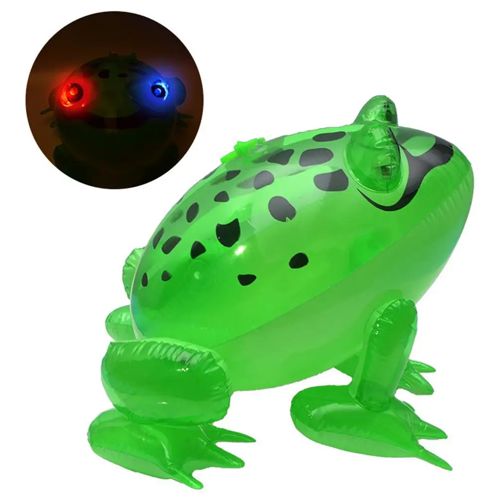 

New 1pcs Inflatable Frog Funny Cute With Flashing Light Animal Party Favor Frog Blow Up Toys For Toddler Children Kids