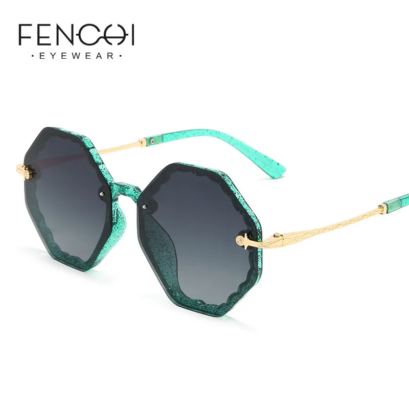 

Солнцезащитные очки FENCHI женские поляризационные, роскошные брендовые солнечные очки без оправы в стиле ретро, для вождения, розовые, 2020