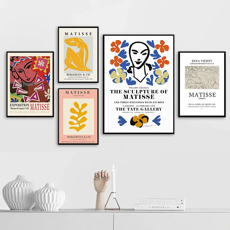 

Modern Figures Matisse Fashion Girl Leaf Wall Art Canvas Painting Nordic Posters And Prints Wall Pictures For Living Room Decor