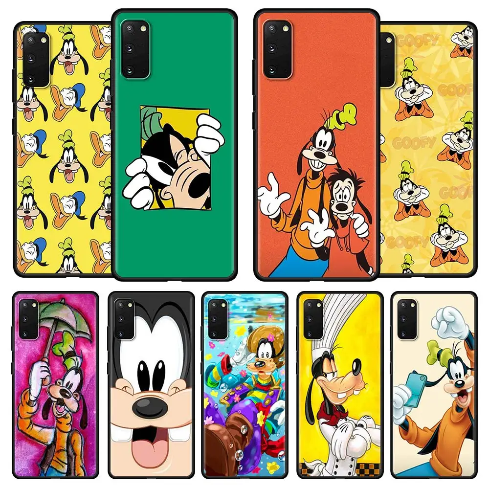 

Disney Goofy Cartoon Case For Samsung Galaxy S20 FE S21 Ultra S10 + S9 Plus Funda Capa Black Soft Coque Disney Luxury Cover