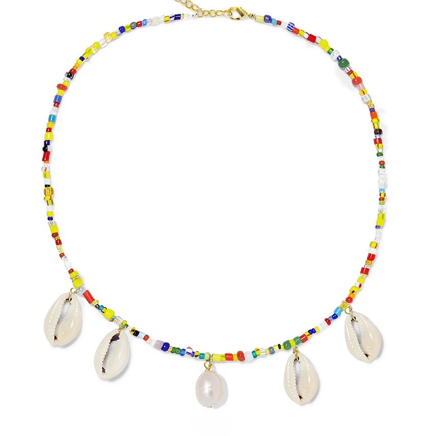 NECKLACE Цепочка Из Нержавеющей Стали, каури, ожерелье в оправе, колье, аксессуары, массивные ожерелья для женщин, женские ювелирные изделия, бохо - Окраска металла: NECKLACE