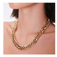2021 new aluminum chain necklace punk hip hop necklace womens couple golden fashion jewelry party gift