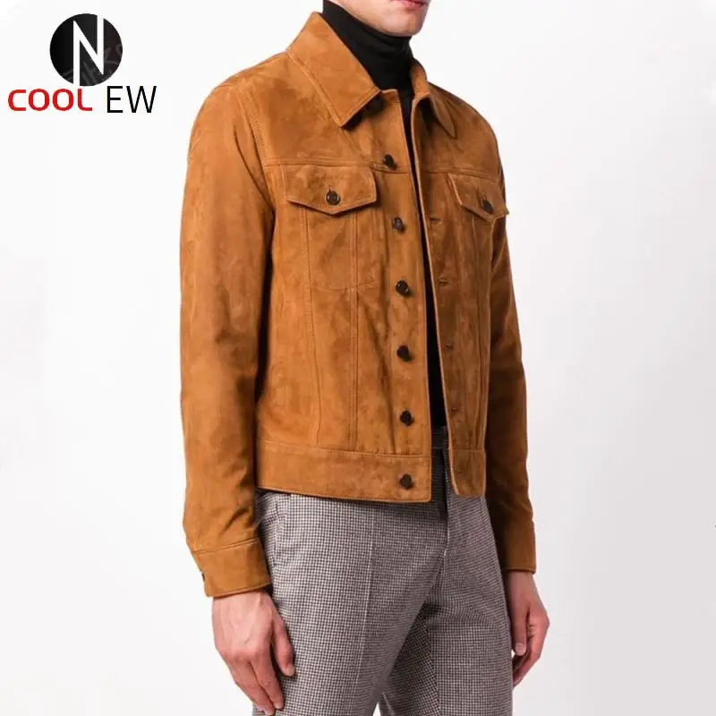 

Free shipping.classic style,man Plus size soft cowhide Jacket,men's genuine Leather jacket.fashion young slim coat,cow suede