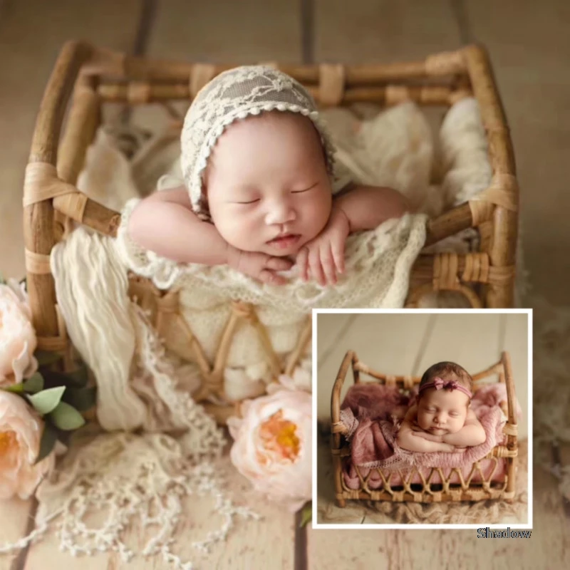 Реквизит для фотографирования новорожденных детские фотокорзины Ретро тканевая