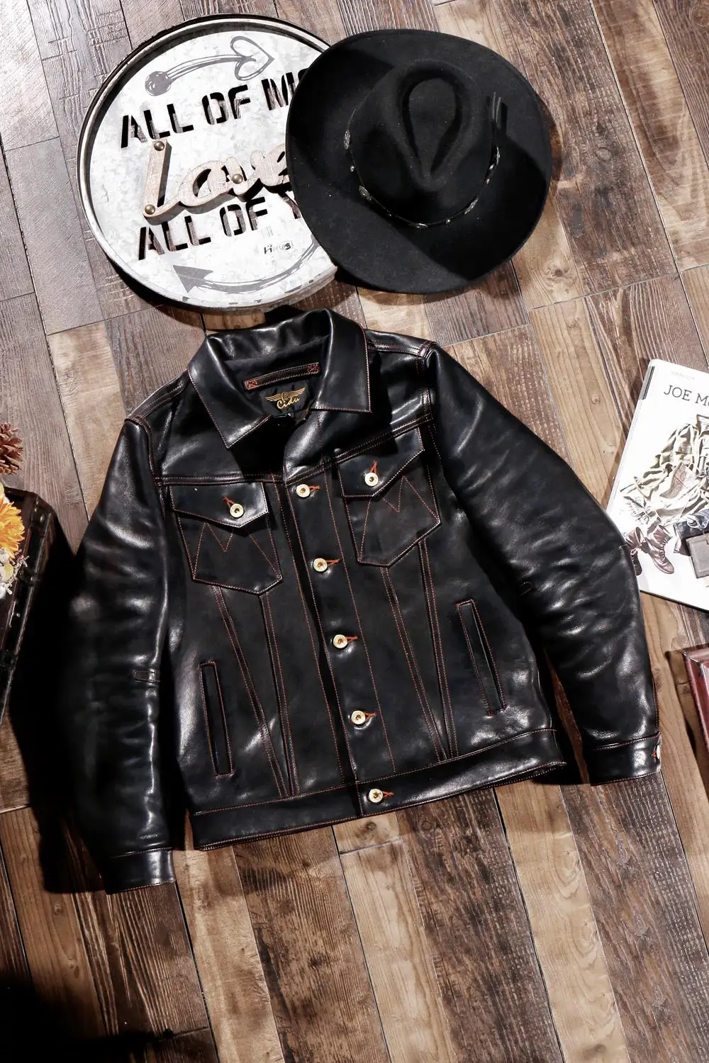 

Eternal classic ~ 507 tanned sheep skin graft modified denim jacket