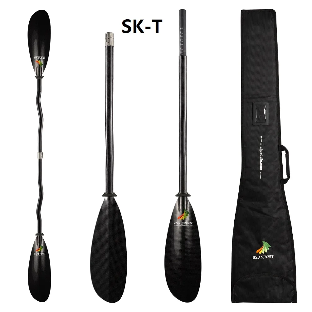 ZJ спортивные полностью из углеродного волокна сайт Seakayak весло с коленчатая ось и