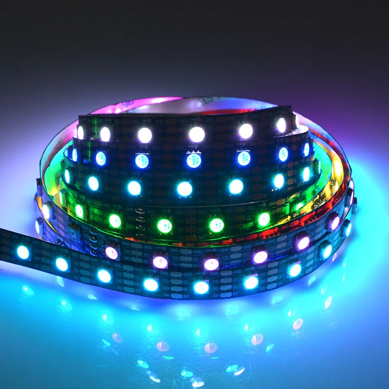 [Seven Neon]DC5V 12MM FPBC 60 светодиодный/M 27Khz FPWM HD107S RGB Светодиодная лента Dream Digital Pixel Light 5050 SMD