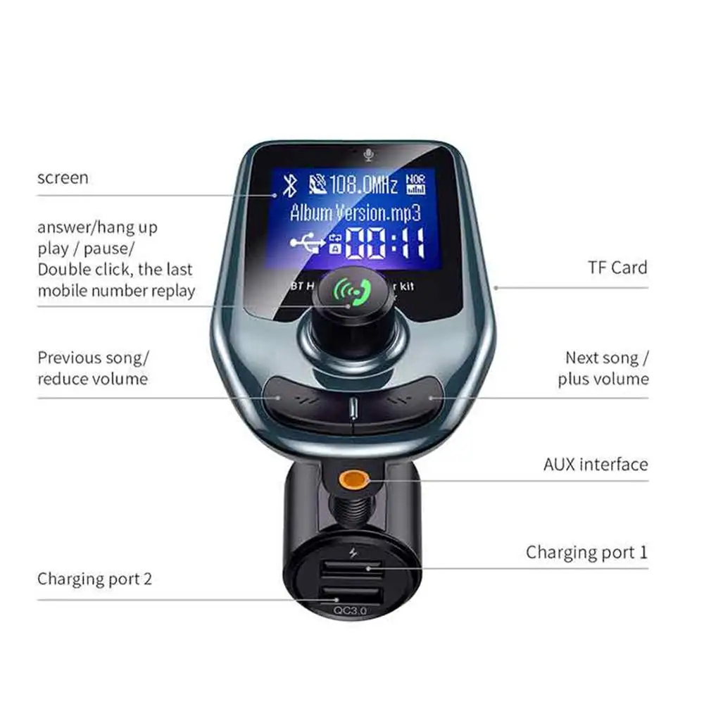 Беспроводной Bluetooth MP3 радио передатчик адаптер автомобильный FM USB зарядное