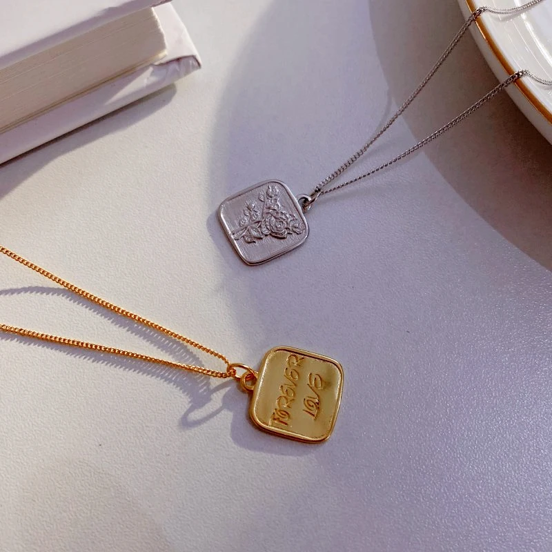 

Amaiyllis 925 sterling silver Minimalist Rose Flowers necklace Pendants 18k gold Clavicle pendants necklace For Lovers Jewelry