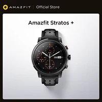 in stock amazfit stratos flagship smart watch genuine leather strap sapphire glass flourorubber strap for android phone