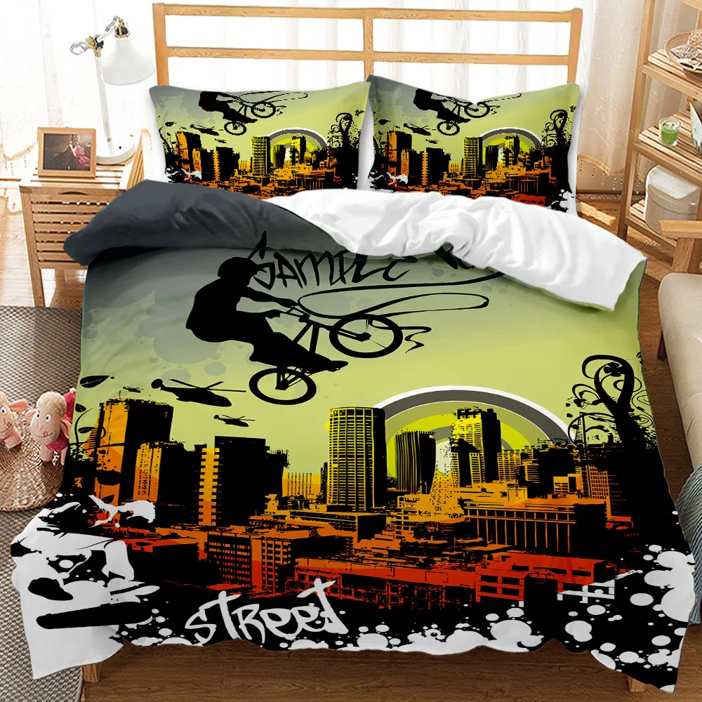 

2021Hot style 3D digital locomotive printing 100% Polyester bedding set 1duvet cover + 1/2pillowcases bed in a bag US/EU /AUsize