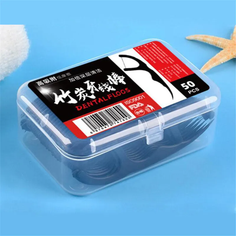 50 шт. зубная нить из бамбукового угля |