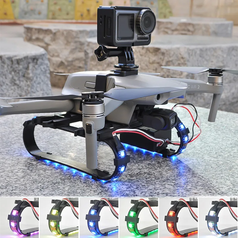 Цветной СВЕТОДИОДНЫЙ ночник для DJI Mavic Air 2 регулируемый увеличенный шасси вспышка